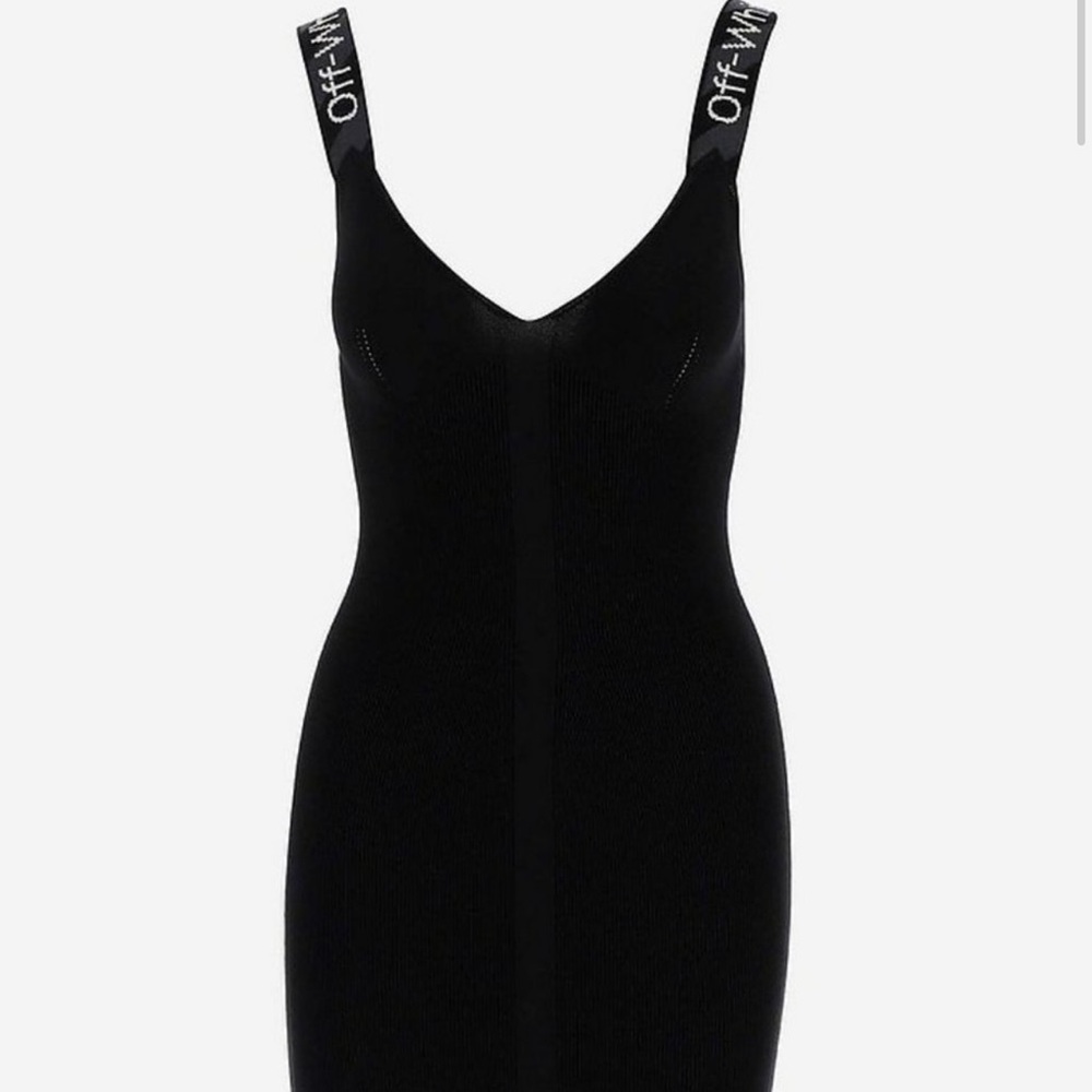 OFF-WHITE Black Knitted Viscose Women's Dress size 40 EU